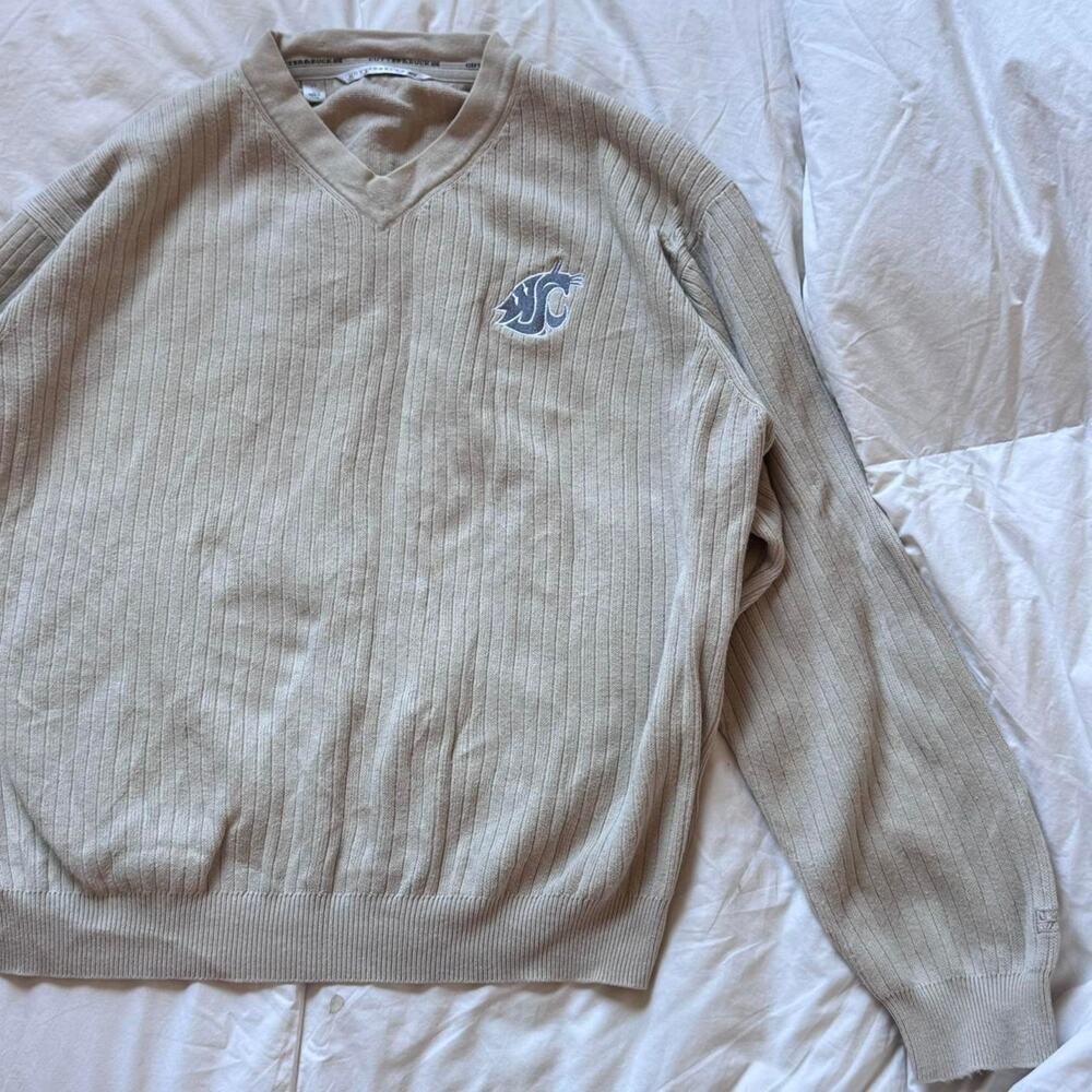 Washtington state university knit sweater‎ v neck sz m coughs cotton preppy